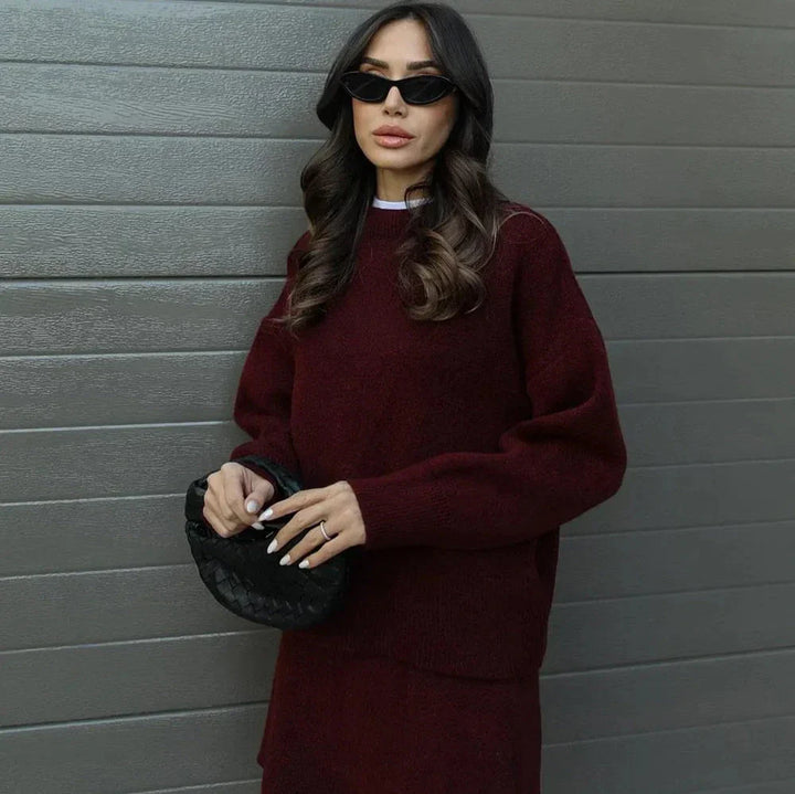 Mia - Luxury Knit Top & Skirt Set