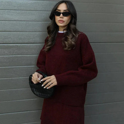 Mia - Luxury Knit Top & Skirt Set