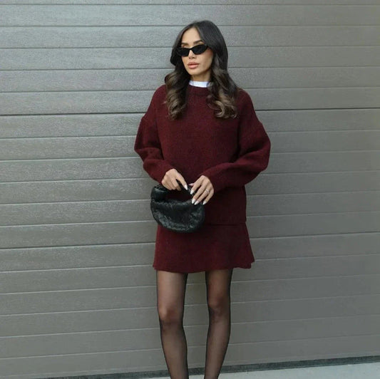 Mia - Luxury Knit Top & Skirt Set